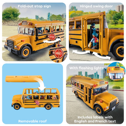 Playmobil School Bus with Accessories and 4 Figures