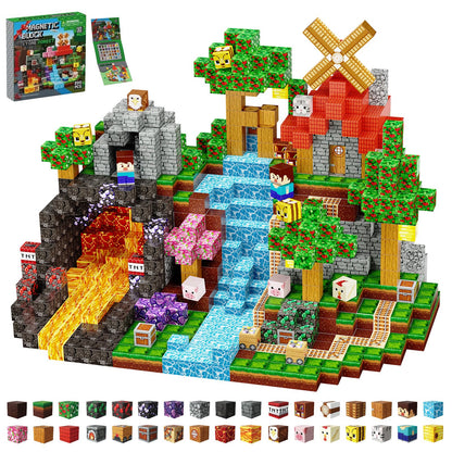 Laoren Magnetic Building Blocks, STEM Toys Educational Magnet Cubes for Kids Ages 4-12 (Rock Forest-200pcs)