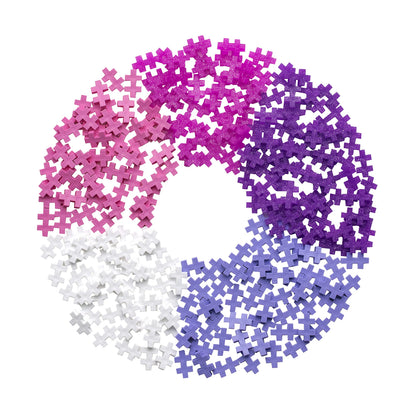 PLUS PLUS 240 Piece Glitter Mix Tube & Baseplate - Mini Interlocking Building Blocks Set, Stem Toys for Kids - Sensory Bin Fillers/Waffle Blocks Gifts for Boys & Girls