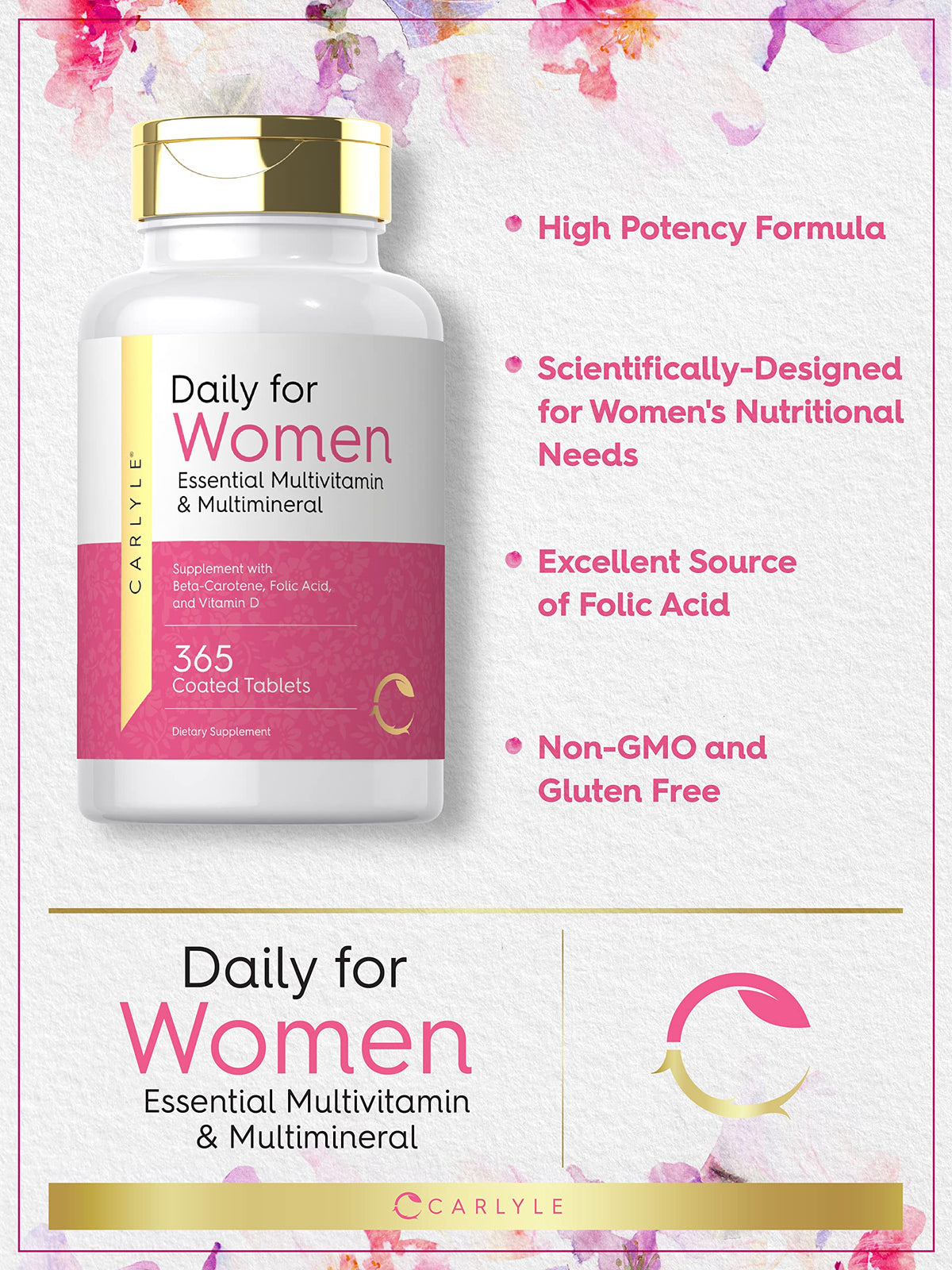 Carlyle Multivitamin and Multimineral for Women | 365 Tablets