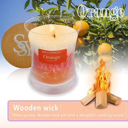 Citrus Jar Aromatherapy Candle Scented Candle Handmade Soy Candles Wood Candles Wick Fragrance