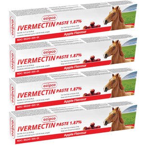 Ivermectin Horse Paste 1.87% - Apple Flavor - 6.08g Syringe for Equine Use Only Up to 1250 LB