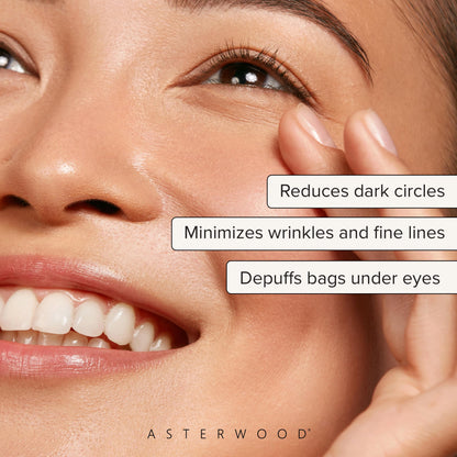 Asterwood Hyaluronic Acid Eye Serum with Matrixyl 3000 & Caffeine - Under Eye Treatment for Dark Circles, Bags & Wrinkles (0.5 Fl Oz)