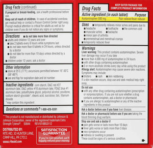 Rite Aid Extra Strength Acetaminophen Easy Tabs Tablets, 500 mg - 100 Count - Pain Reliever & Fever Reducer - Migraine Relief Products - Joint Pain Relief - Muscle Pain Relief - Menstrual Pain Relief