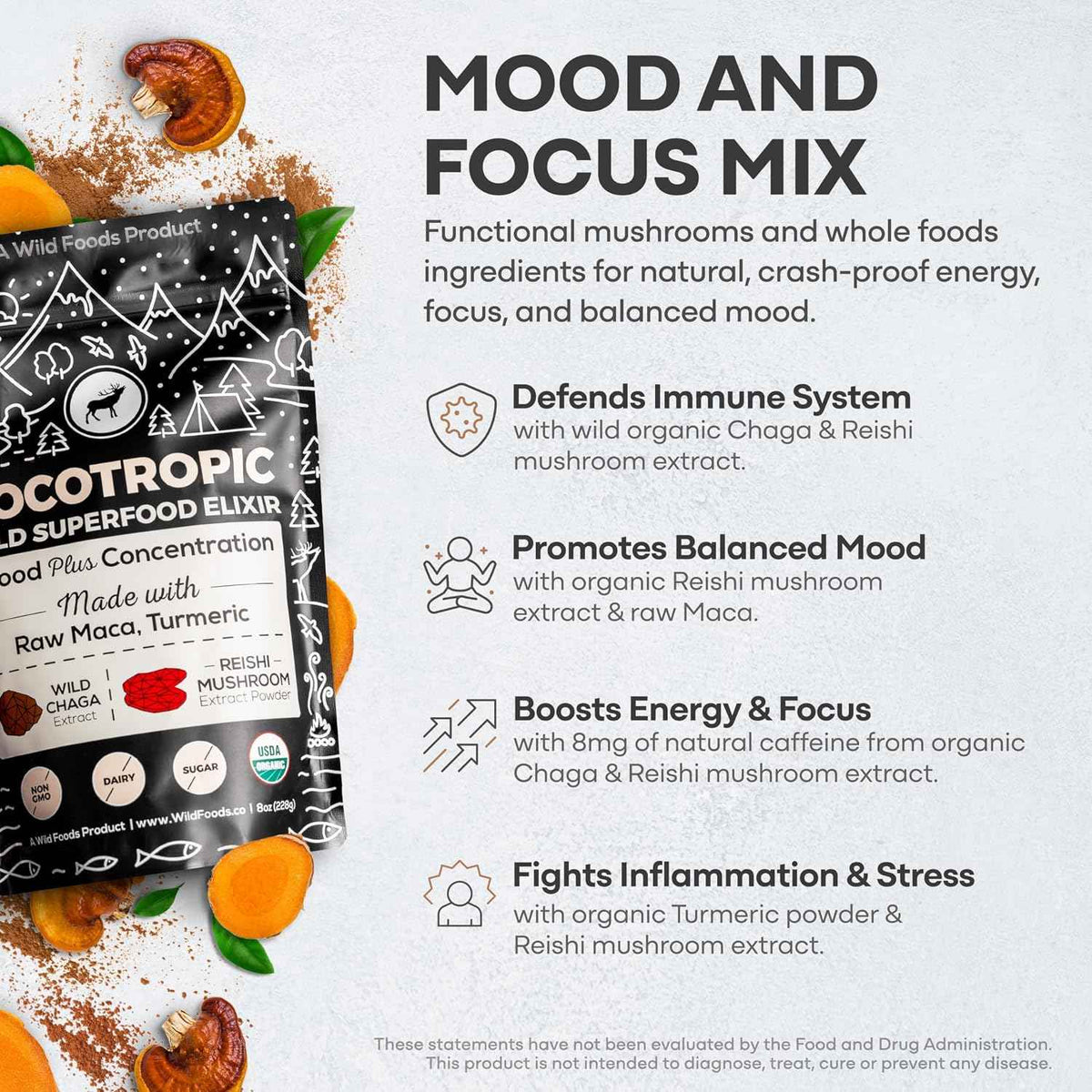 Cocotropic & Salt Duo: Wild Cocotropic Mushroom Cacao & Wild Himalayan Pink Salt (16oz Each)