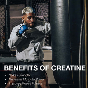 RAW Nutrition Creatine Monohydrate Powder, Blue Raspberry (30 Servings) - Micronized Creatine Monohydrate Supplement for Workout Performance, Build Muscle & Strength