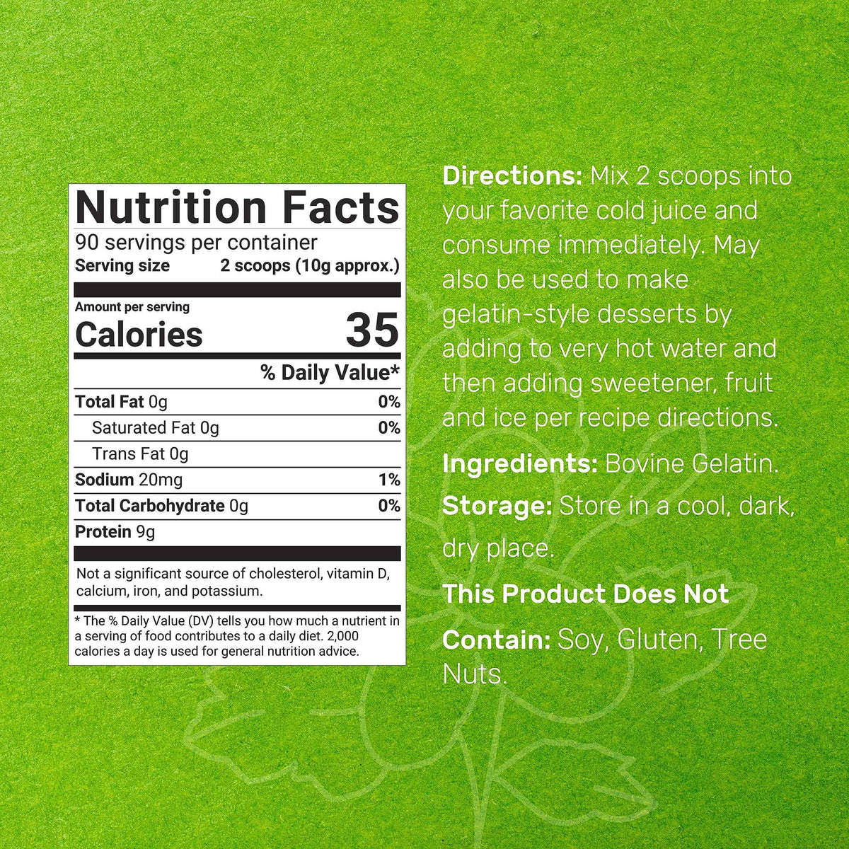 Unflavored Beef Gelatin Powder, 1lb - Grass Fed & Pasture Raised Bovine - Natural Thickener & Stabilizer for Cooking & Baking - High Collagen Protein Source - Non-GMO, Keto Friendly