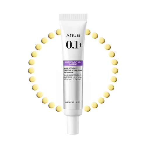 Anua retinol 0.1 caffeine revitalizing eye cream for dark circles puffiness and fine lines korean skincare 1.05 fl oz