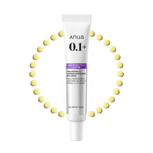 Anua retinol 0.1 caffeine revitalizing eye cream for dark circles puffiness and fine lines korean skincare 1.05 fl oz