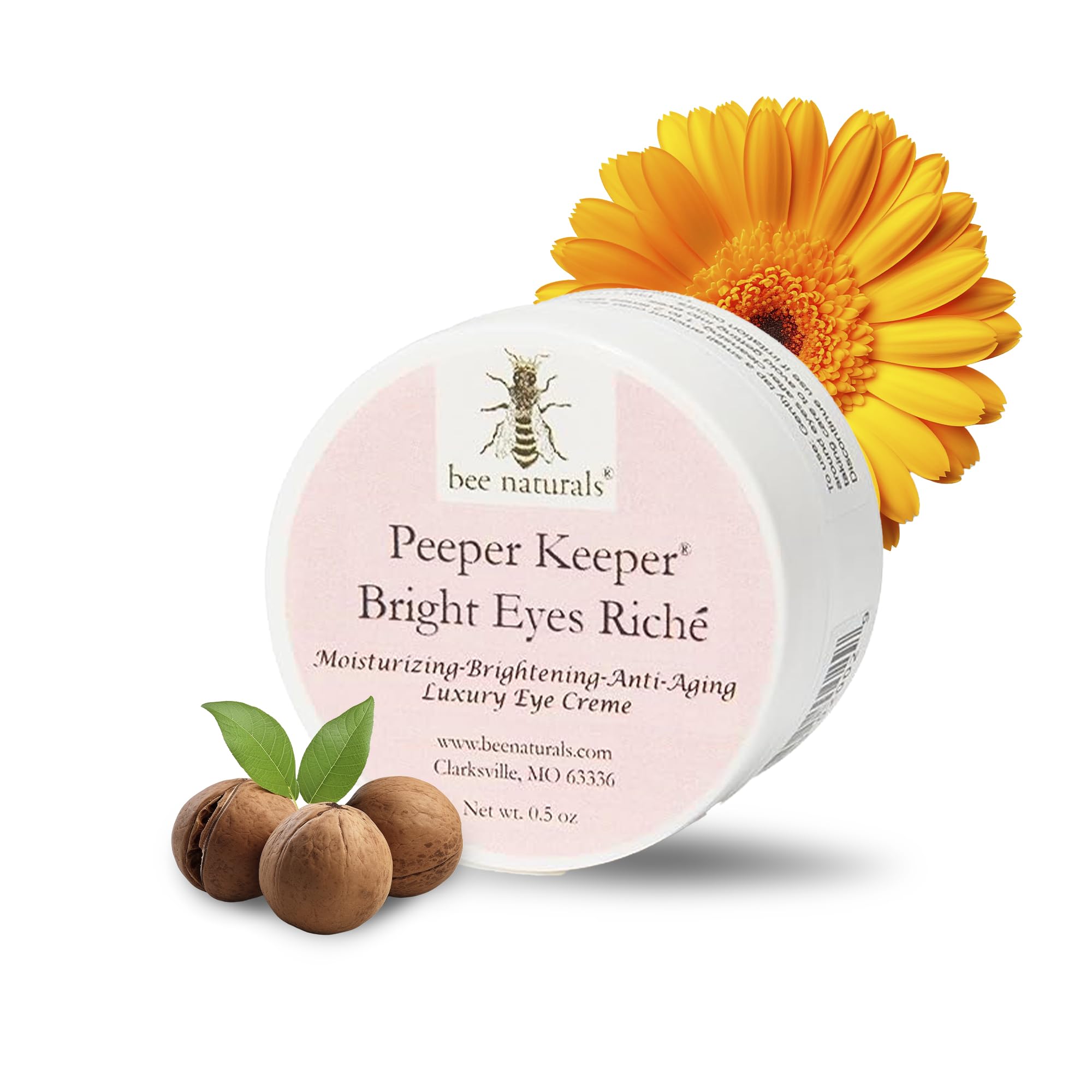 Bee Naturals Peeper Keeper Bright Eyes Riche eye cream with peptides wheat germ sesame oil and calendula for fine lines