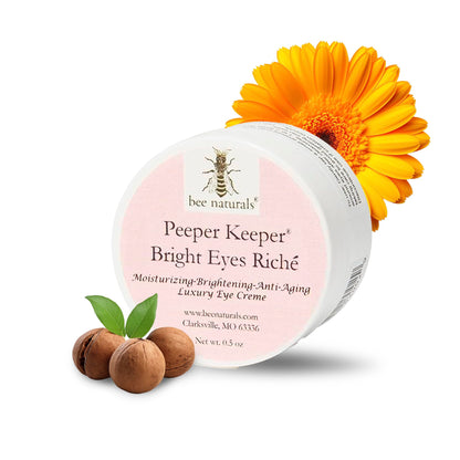 Bee Naturals Peeper Keeper Bright Eyes Riche eye cream with peptides wheat germ sesame oil and calendula for fine lines