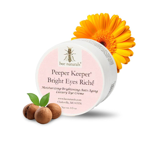 Bee Naturals Peeper Keeper Bright Eyes Riche eye cream with peptides wheat germ sesame oil and calendula for fine lines