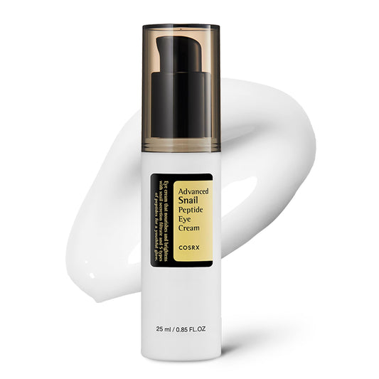COSRX Advanced Snail Peptide Eye Cream 25ml pump bottle for brightening and firming.