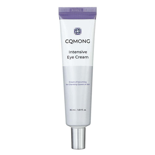 CQMONG Intensive Eye Cream with Glutathione and Amino Acids for brightening dark spots and smoothing wrinkles under eyes.