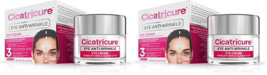 Two 0.5 oz tubes of Cicatricure Blur & Filler Anti-Wrinkle Eye Treatment for smoothing fine lines and under-eye bags.