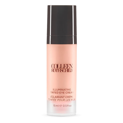 A 0.5 fl oz jar of Colleen Rothschild Illuminating Tinted Eye Cream, featuring a peach-tinted formula for instant brightening.