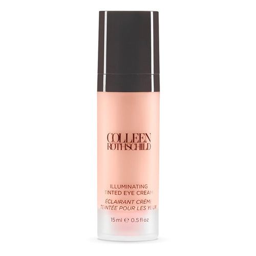 A 0.5 fl oz jar of Colleen Rothschild Illuminating Tinted Eye Cream, featuring a peach-tinted formula for instant brightening.
