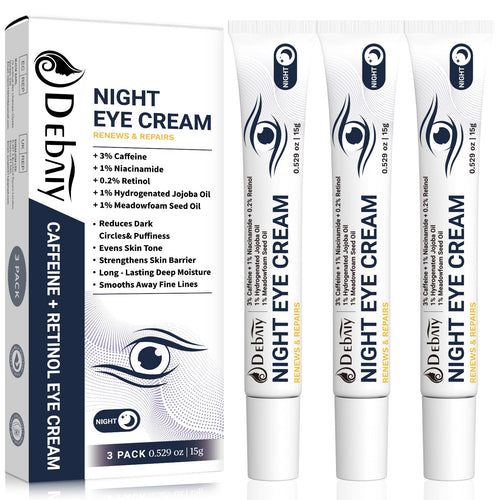 DEBAIY 3 Percent Caffeine Eye Cream for Dark Circles Puffiness and Under Eye Bags Anti Aging Eye Treatment 3 Pack