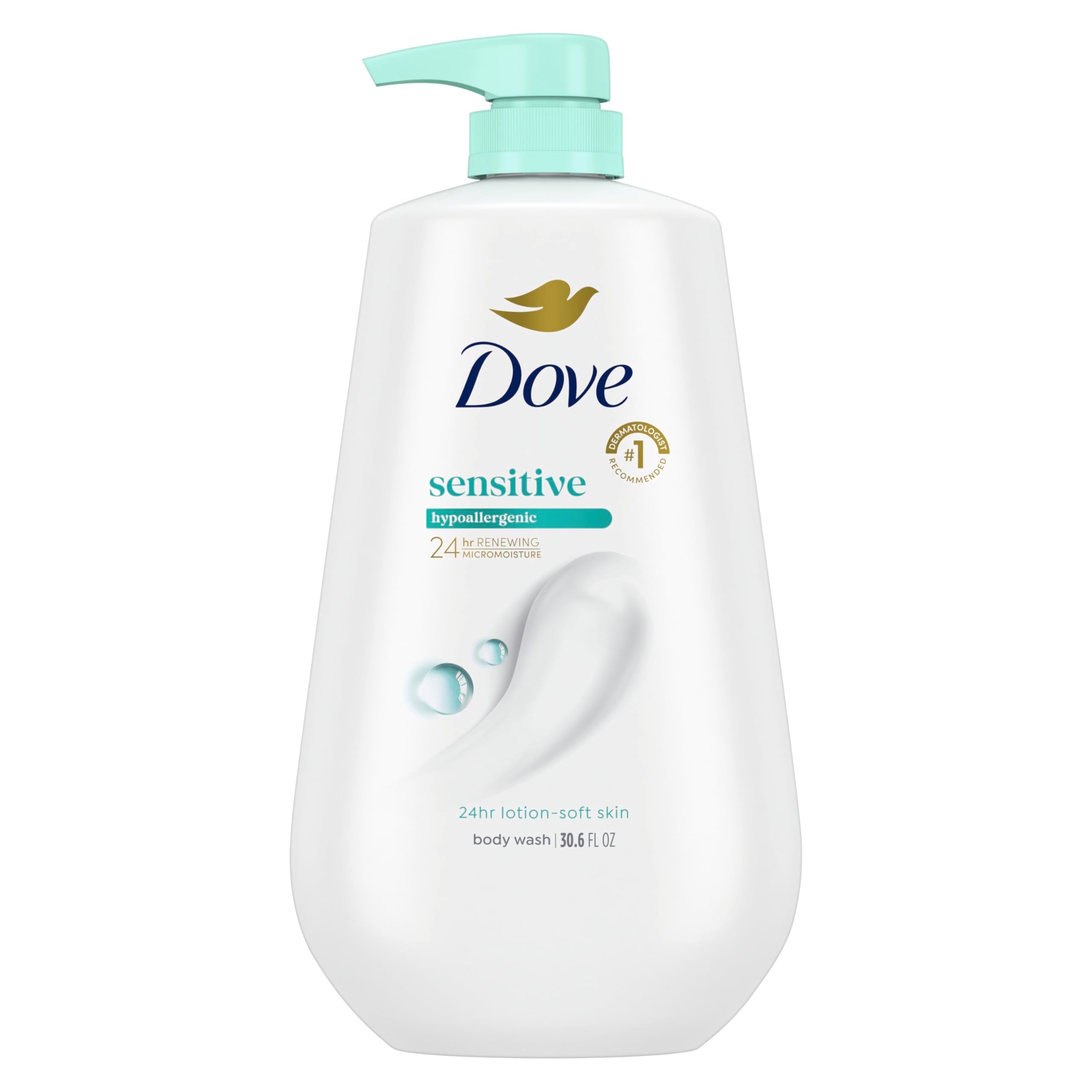 Dove Sensitive Skin Body Wash with Pump 30.6 oz gentle moisturizing cleanser