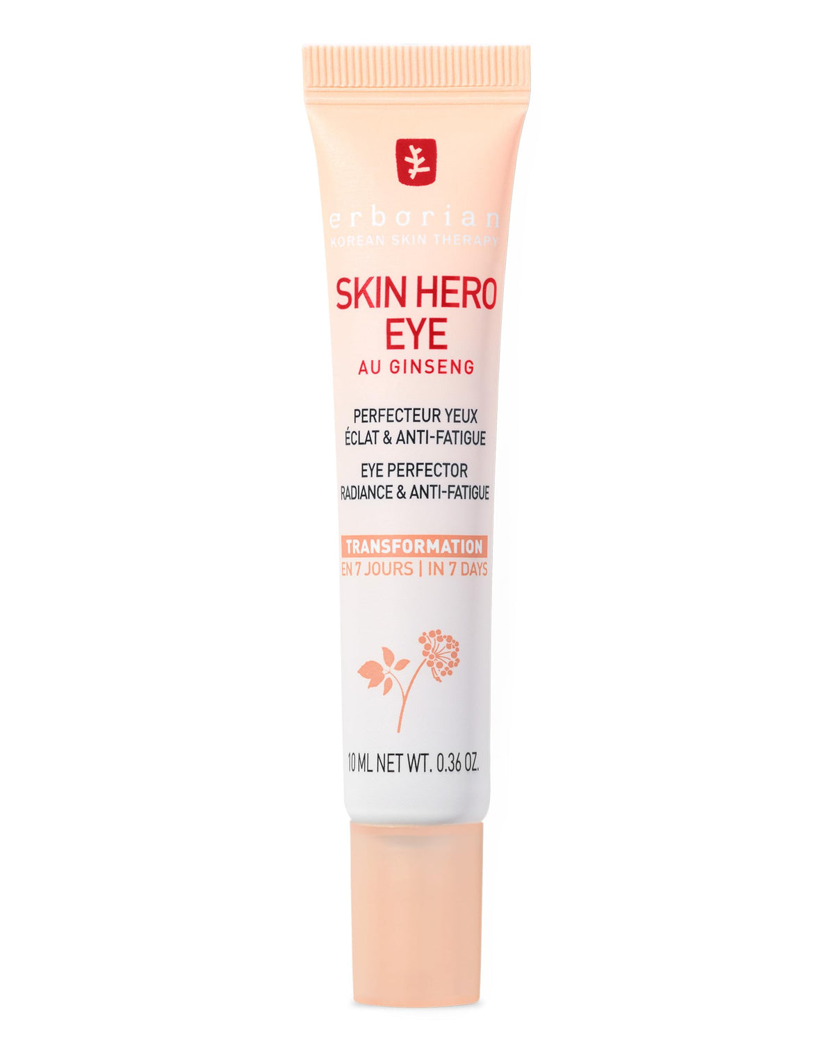 A tube of Erborian Skin Hero Eye Cream Perfector, designed to blur imperfections and hydrate the delicate eye area.