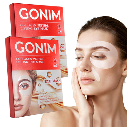 GONIM 360° Fit Under Eye Patches with Collagen and PDRN applied to the under-eye area to reduce dark circles.