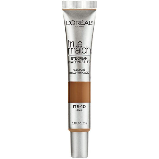 L’Oréal Paris True Match Eye Cream in a Concealer - Shade Deep N9-10 Neutral for Rich, Deep Skin Tones