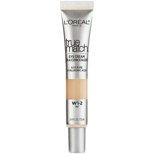 L’Oréal Paris True Match Eye Cream in a Concealer - Shade Fair W1-2 Warm for Light Skin with Golden Undertones
