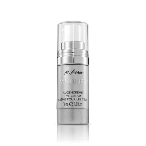 1.01 Fl Oz bottle of M. Asam VINOLIFT Eye Cream for anti-wrinkle skin rejuvenation and deep hydration.