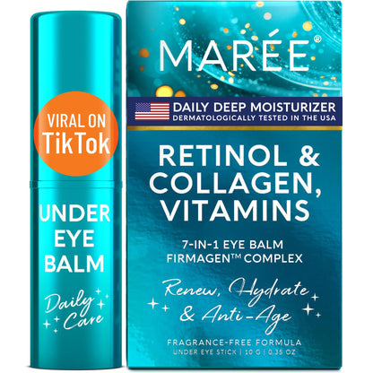 MAREE Under Eye Balm Stick with Retinol for brightening and anti-wrinkle treatment.
