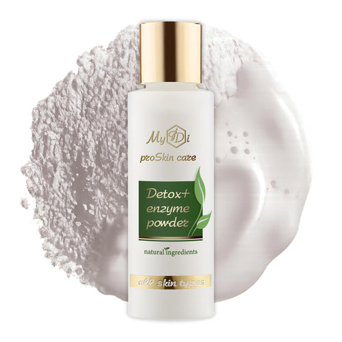 MyIDi Enzyme Exfoliating Cleanser bottle, 2.1 oz, showing the fine white powder that transforms into a creamy foam for gentle exfoliation.