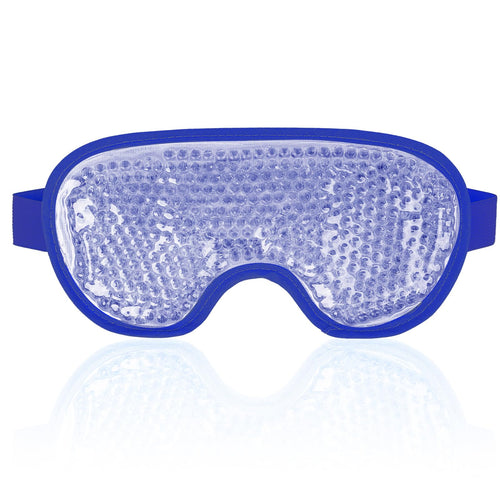 NEWGO cooling eye mask navy blue cold ice pack for puffy eyes dark circles headache and stress relief