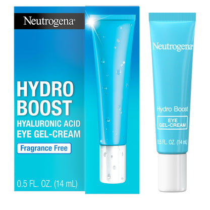 Neutrogena Hydro Boost Under Eye Cream tube for 24-hour hydration.