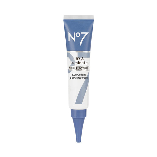 No7 Lift & Luminate Triple Action Eye Cream 0.5 oz Tube - Targeted Anti-Aging Treatment for Eyes