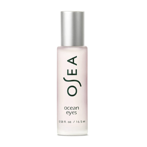 OSEA Ocean Eyes® Age-Defying Eye Serum bottle with its signature cooling metal roller ball applicator for under-eye massage.