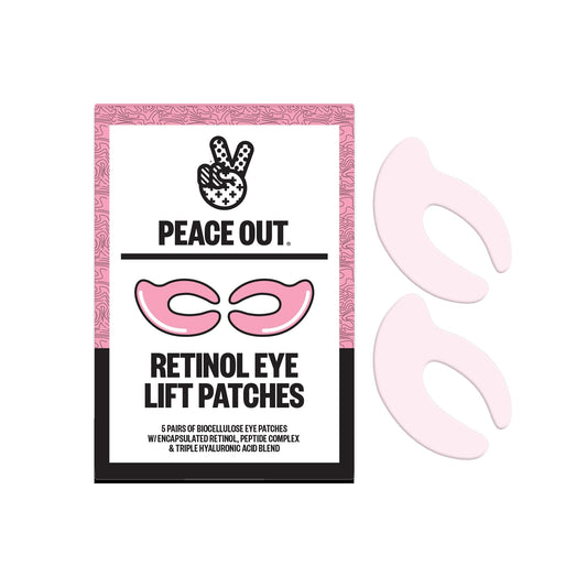 Peace Out retinol eye lift patches biocellulose eye masks with retinol and peptides for fine lines and wrinkles
