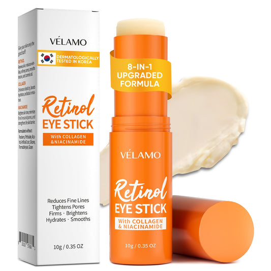 VELAMO ADVANCED Korean Retinol Eye Stick (10g) with Collagen and Peptides for Anti-Aging.