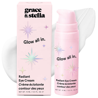 grace & stella Retinol and Caffeine Anti-Aging Under Eye Serum 15ml - Vegan Hydrating Cream with Niacinamide and Peptides